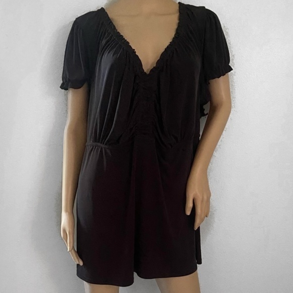Lane Bryant top blouse size 26/28 black stretch